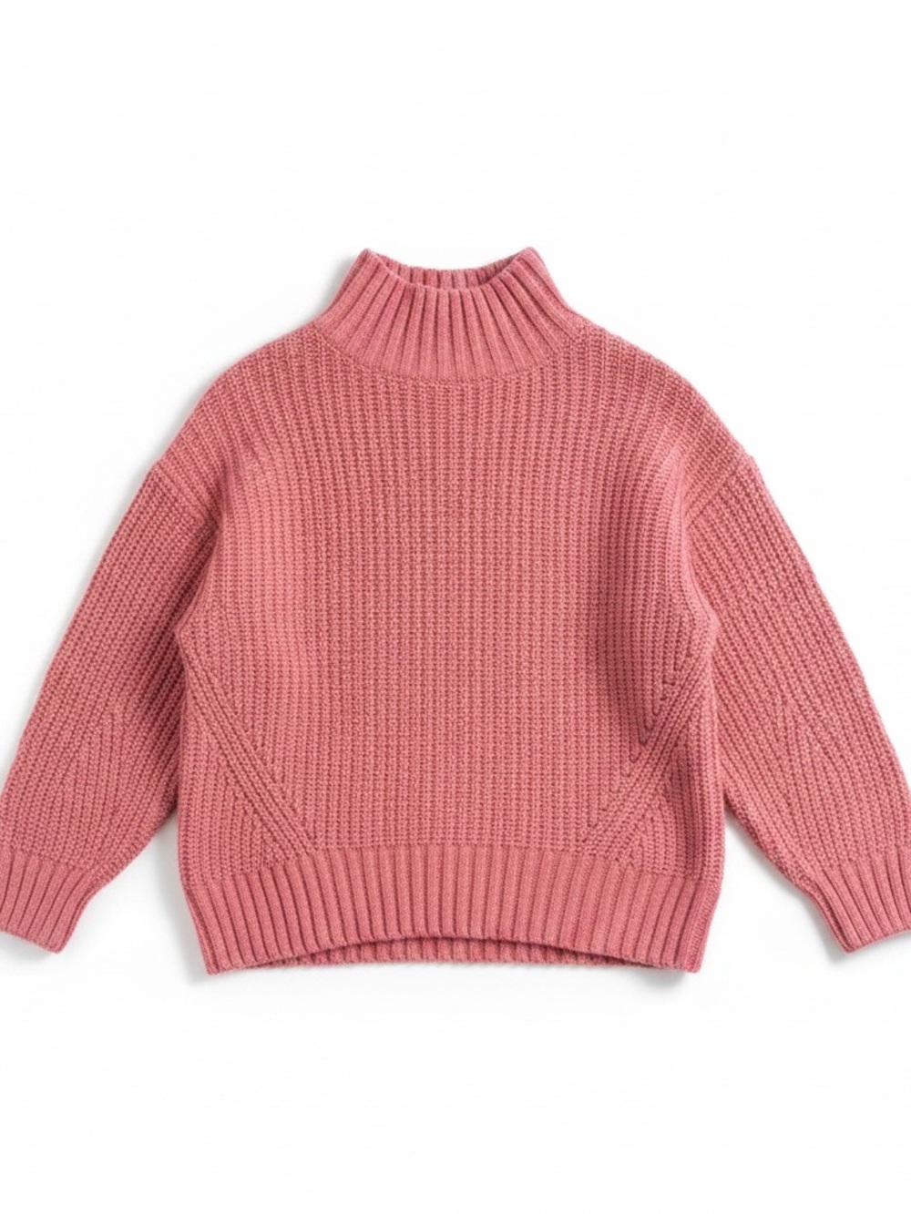 Maeve Rose Pink Mock Neck Chunky Knit Sweater